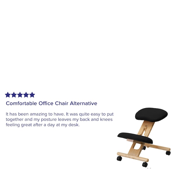 Flash Furniture Mobile Wood Kneeler Chair, Black - WL-SB-210-GG