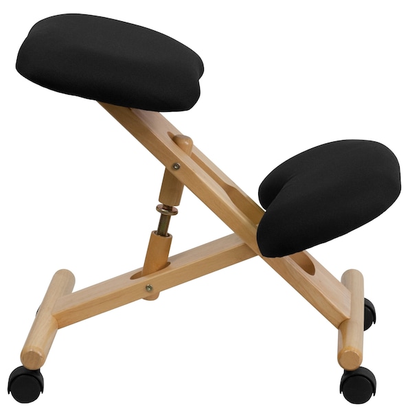 Flash Furniture Mobile Wood Kneeler Chair, Black - WL-SB-210-GG