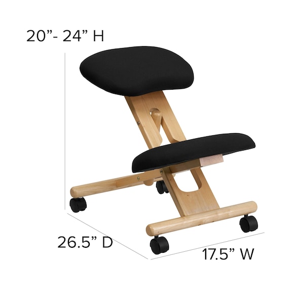 Flash Furniture Mobile Wood Kneeler Chair, Black - WL-SB-210-GG
