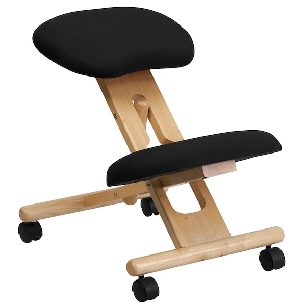 Flash Furniture Mobile Wood Kneeler Chair, Black - WL-SB-210-GG