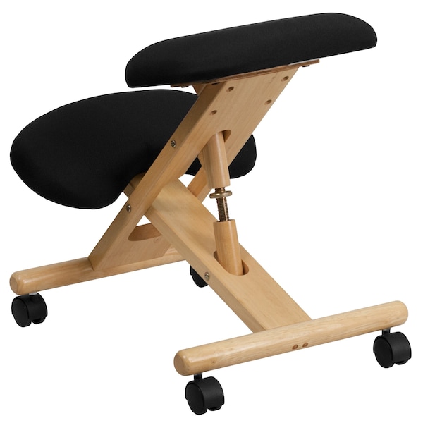 Flash Furniture Mobile Wood Kneeler Chair, Black - WL-SB-210-GG