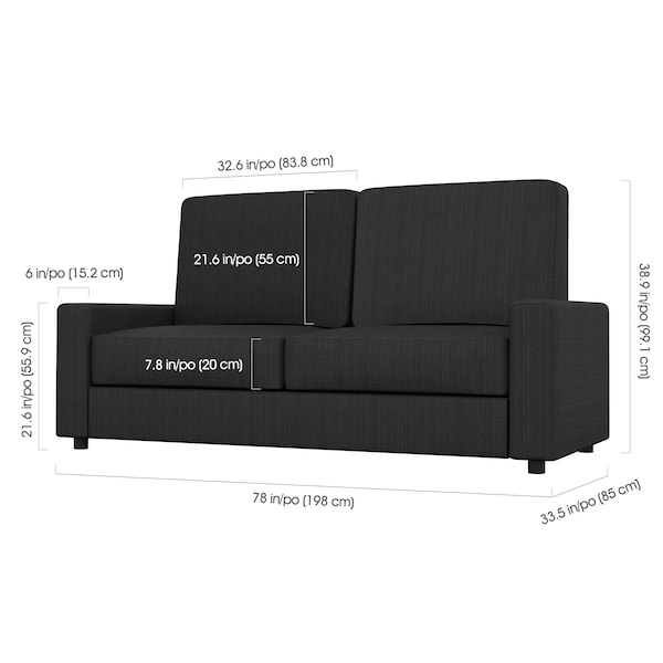 Bestar Nebula 78W Queen Murphy Bed and a Sofa, White - 25721-000017