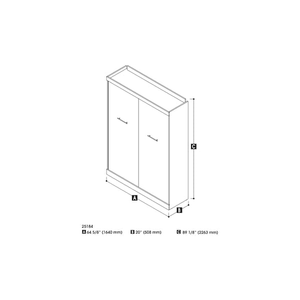 Bestar Nebula 78W Queen Murphy Bed and a Sofa, White - 25721-000017