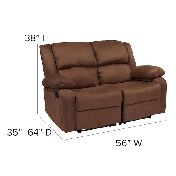 Flash Furniture Harmony Brown Microfiber Recliner Loveseat - BT-70597-LS-BN-MIC-GG