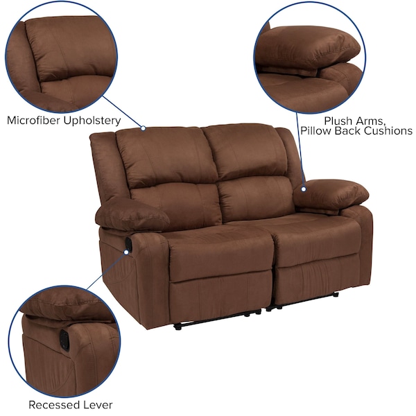 Flash Furniture Harmony Brown Microfiber Recliner Loveseat - BT-70597-LS-BN-MIC-GG