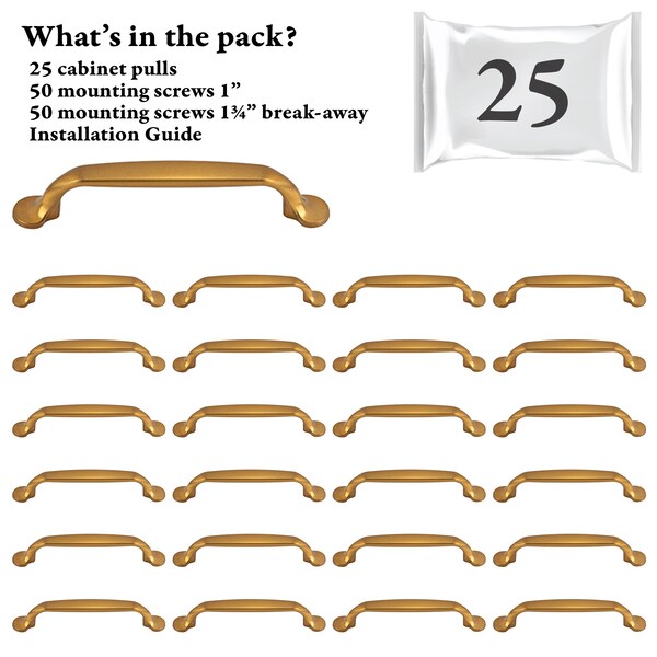 Designperfect 3 3/4'' Center-to-Center Bar Pull, 25PK - DPA25S713CBZ