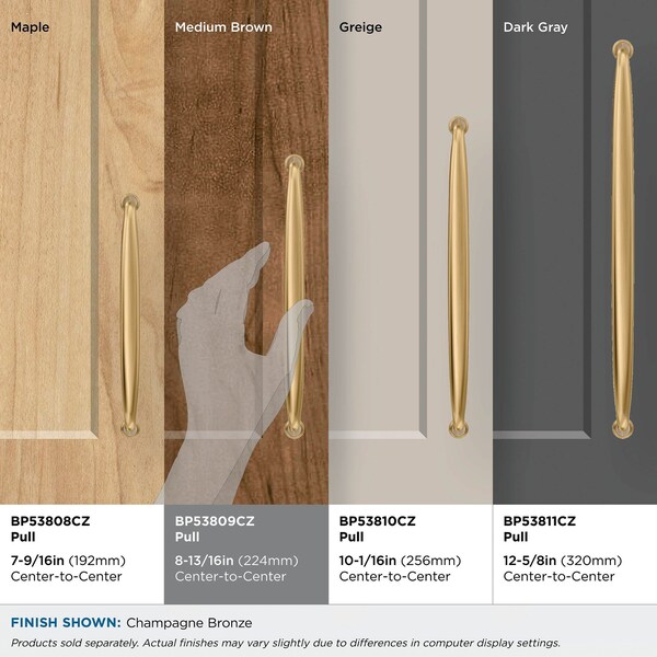Amerock Kane 8-13/16 inch 224mm Center-to-Center Champagne Bronze Cabinet Pull - BP53809CZ
