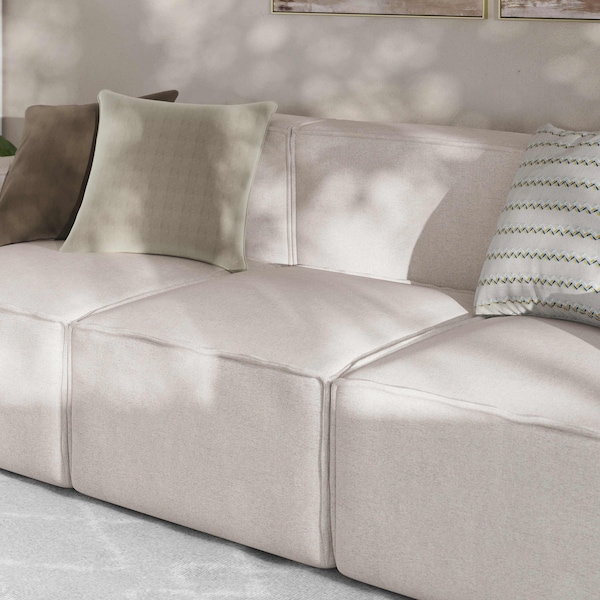 Flash Furniture Bridgetown Luxury Modular Sectional Sofa, Armless Center Seat, Cream - IS-IT2231-MC-CRM-GG