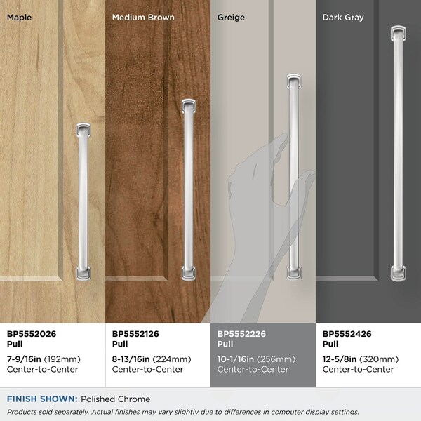 Amerock Surpass 10-1/16 inch 256mm Center-to-Center Polished Chrome Cabinet Pull - BP5552226