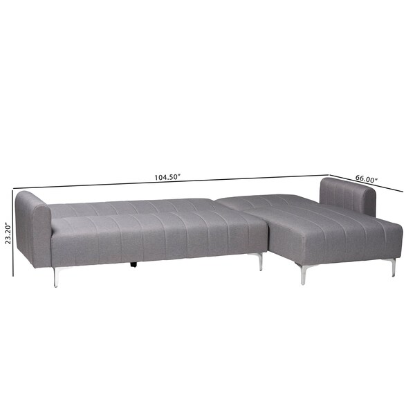 Baxton Studio Lanoma Contemporary Slate Grey Fabric Upholstered Convertible Sofa Bed - 245-13753-ZORO