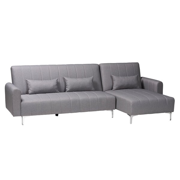 Baxton Studio Lanoma Contemporary Slate Grey Fabric Upholstered Convertible Sofa Bed - 245-13753-ZORO
