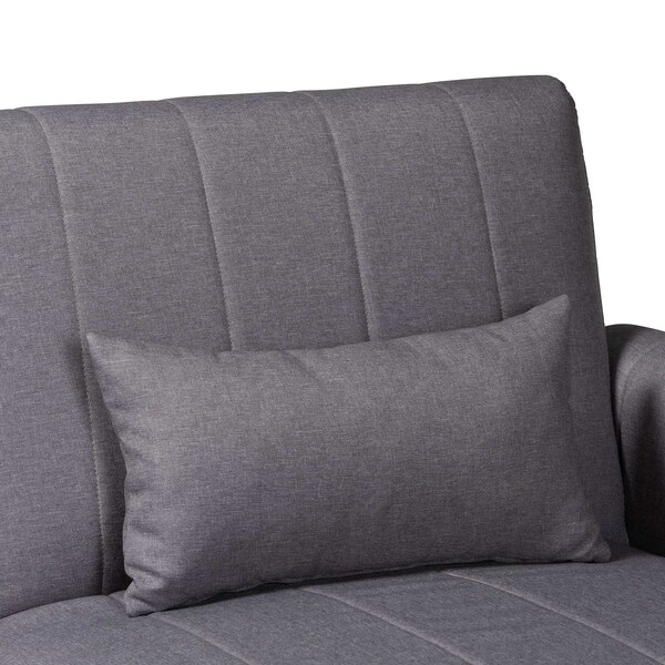 Baxton Studio Lanoma Contemporary Slate Grey Fabric Upholstered Convertible Sofa Bed - 245-13753-ZORO