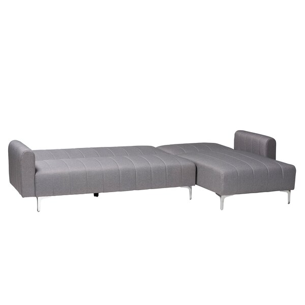 Baxton Studio Lanoma Contemporary Slate Grey Fabric Upholstered Convertible Sofa Bed - 245-13753-ZORO