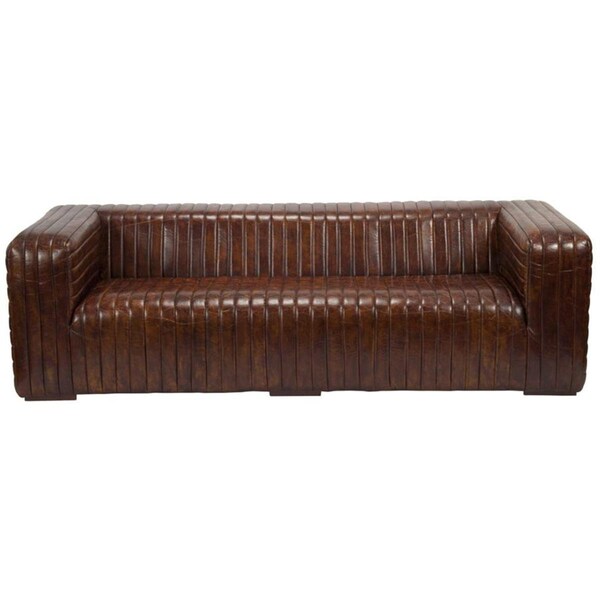 Moes Home Collection Castle Sofa, Brown - 28 x 94.5 x 44.5 in. - PK-1009-20