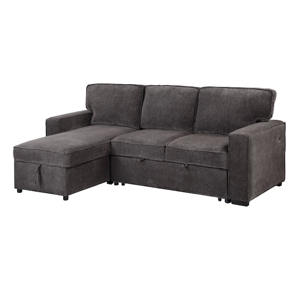 Global Furniture Usa Transitional Fabric U0203 Dark Grey Pull Out Sofa Bed - 5043