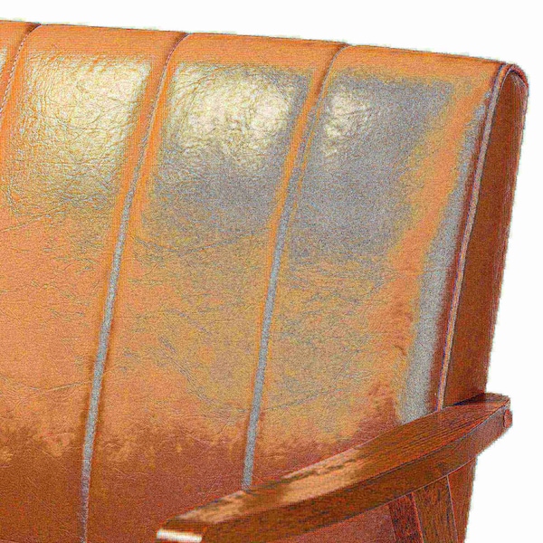 Baxton Studio Nikko Mid-century Modern Tan Faux Leather and Walnut Brown finished Wood Sofa - 175-10976-ZORO