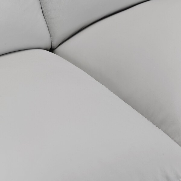 Armen Living Zanna Contemporary Sofa in Genuine Dove Gray Leather with Brown Wood Legs - LCZA3DV