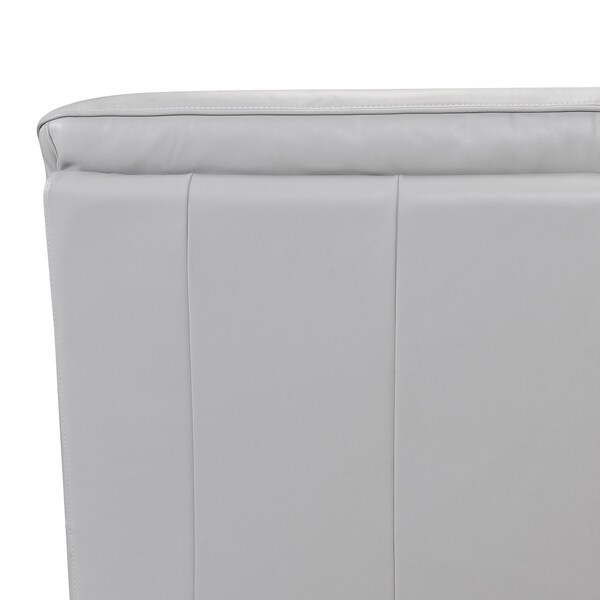 Armen Living Zanna Contemporary Sofa in Genuine Dove Gray Leather with Brown Wood Legs - LCZA3DV