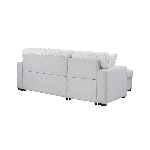 Global Furniture Usa Transitional Fabric U0204 Light Grey /White Pull Out Sofa Bed - 5038