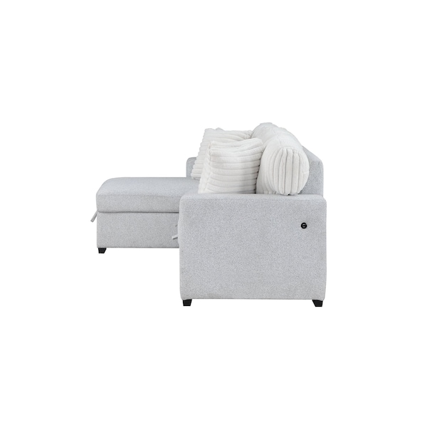 Global Furniture Usa Transitional Fabric U0204 Light Grey /White Pull Out Sofa Bed - 5038