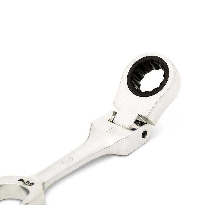 GEARWRENCH 7/16 in. 90-Tooth 12 Point Stubby Flex Combination Ratcheting Wrench - 86872