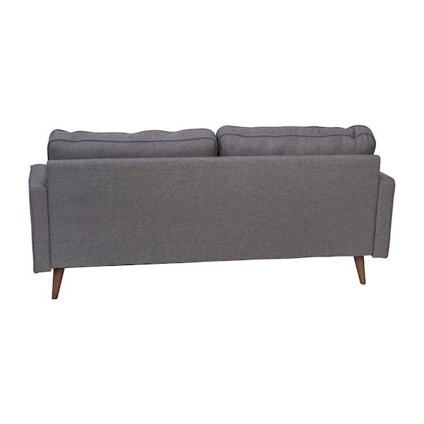 Flash Furniture Dark Gray Faux Linen Upholstered Tufted Sofa - IS-PS100-DKGY-GG