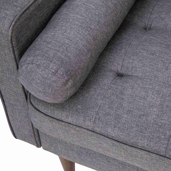 Flash Furniture Dark Gray Faux Linen Upholstered Tufted Sofa - IS-PS100-DKGY-GG
