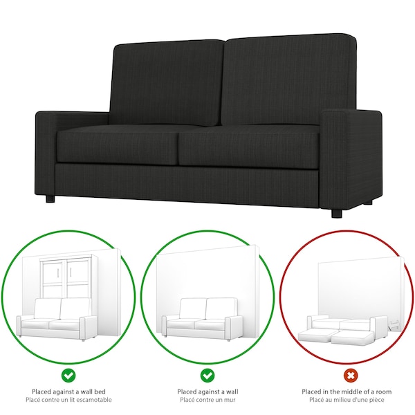 Bestar Bestar Universel 78W Sofa for Queen Murphy Bed (no backrest) in grey - AC-1070-25