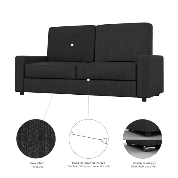 Bestar Bestar Universel 78W Sofa for Queen Murphy Bed (no backrest) in grey - AC-1070-25