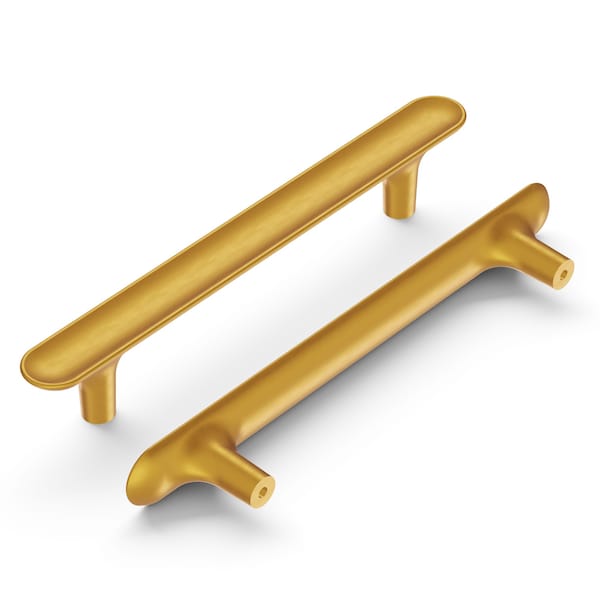 Hickory Hardware Maven Collection Pull 5-1/16 Inch 128mm Center to Center Brushed Golden Brass Finish - H078780BGB