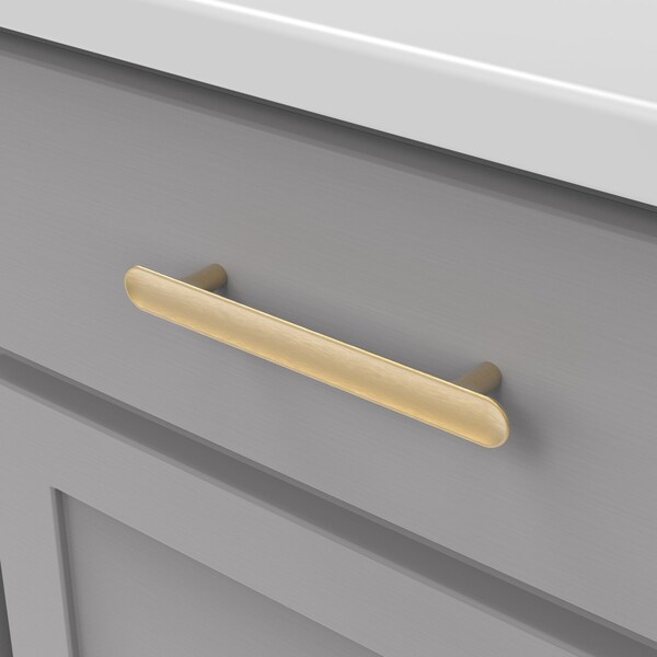 Hickory Hardware Maven Collection Pull 5-1/16 Inch 128mm Center to Center Brushed Golden Brass Finish - H078780BGB