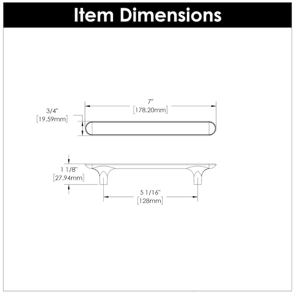 Hickory Hardware Maven Collection Pull 5-1/16 Inch 128mm Center to Center Matte Black Finish - H078780MB