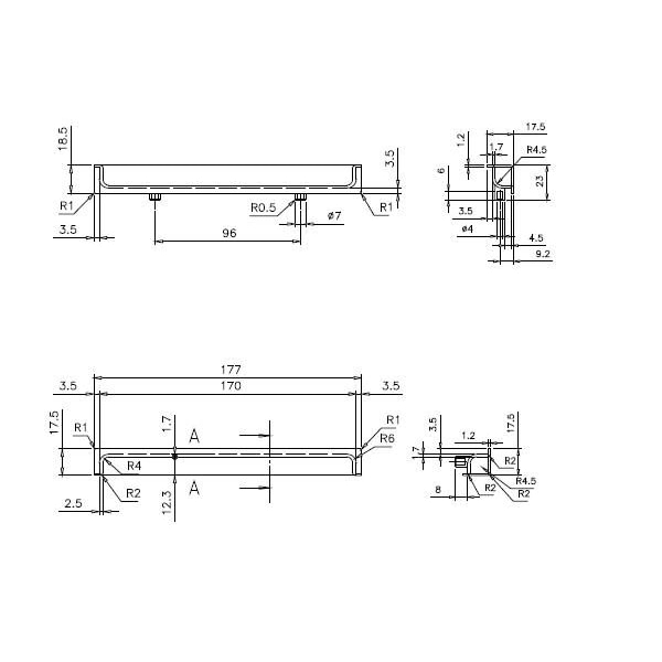 Richelieu 3 3/4 in (96 mm) Center-to-Center Chrome Contemporary Recessed Cabinet Pull - 210196140