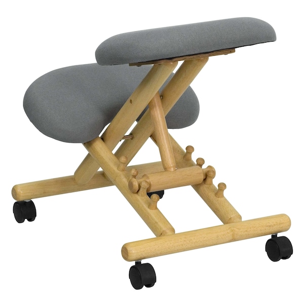 Flash Furniture Mobile Wood Kneeler Chair, Gray - WL-SB-101-GG