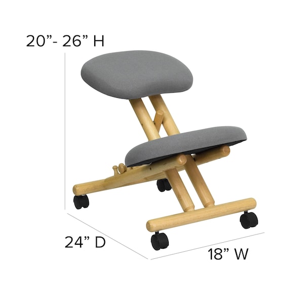 Flash Furniture Mobile Wood Kneeler Chair, Gray - WL-SB-101-GG