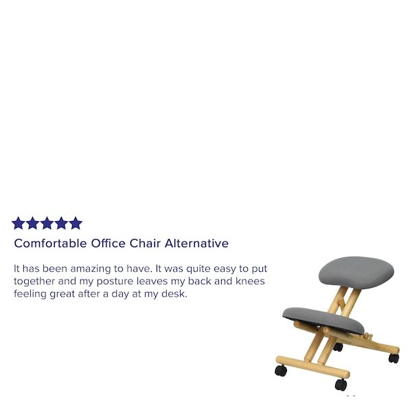 Flash Furniture Mobile Wood Kneeler Chair, Gray - WL-SB-101-GG