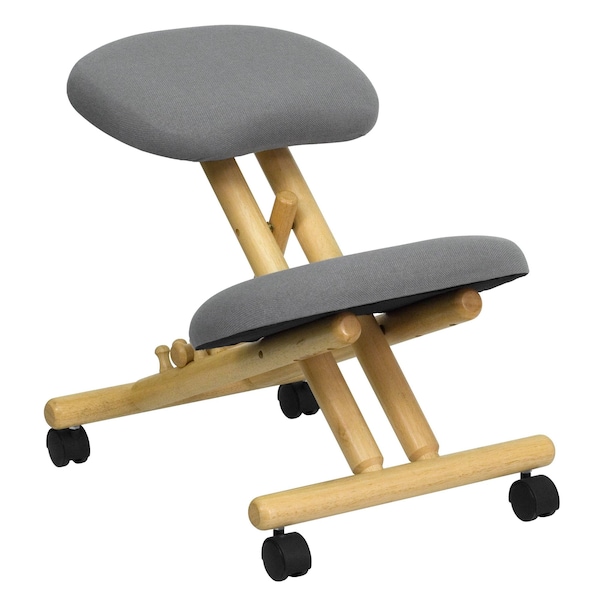 Flash Furniture Mobile Wood Kneeler Chair, Gray - WL-SB-101-GG