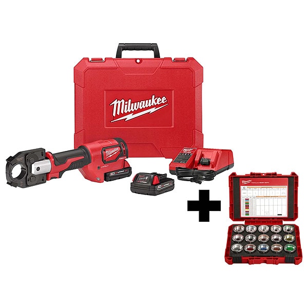 Milwaukee Tool M18 Crimper and Die Kit, 18 V - 2679-22, 49-16-KITC