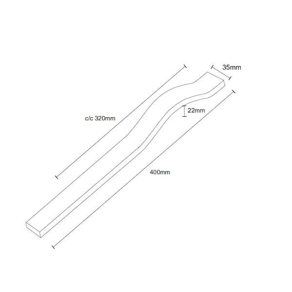 Richelieu 12 5/8 in (320 mm) Center-to-Center Elm Contemporary Cabinet Pull - 646432035