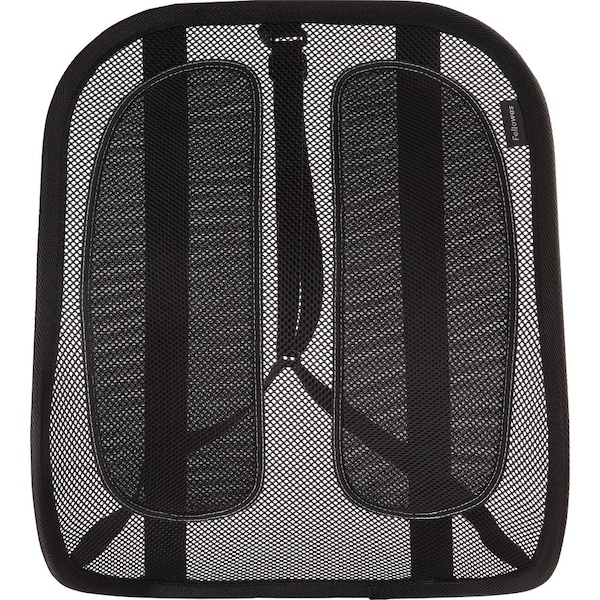 Fellowes Back Support, Mesh, 17-3/10"Wx5-3/5"Lx20-1/5"H, Black - FEL9191301