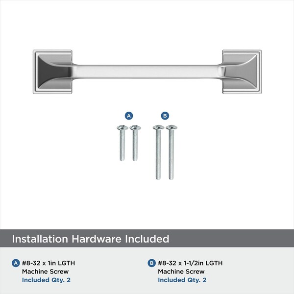 Amerock Exceed 3-3/4 in 96 mm Center-to-Center Polished Chrome Cabinet Pull - BP3688126