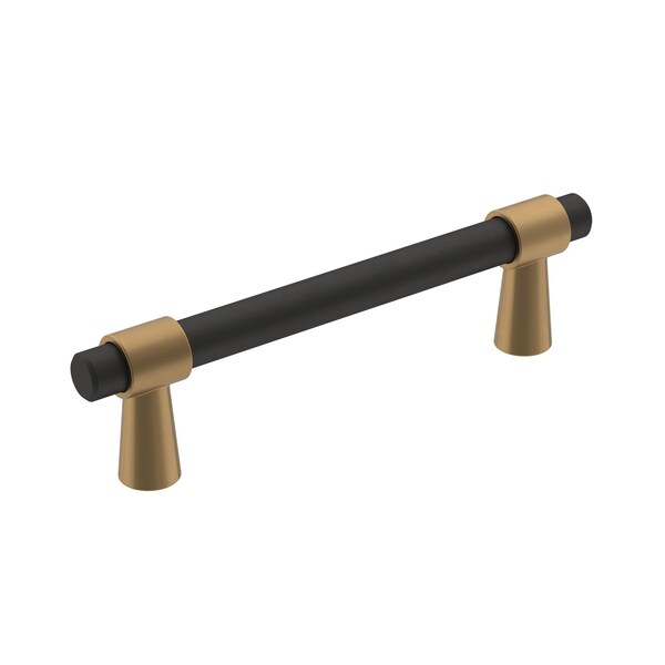 Amerock Mergence 3-3/4 in 96 mm Center-to-Center Matte Black/Champagne Bronze Cabinet Pull - BP36858FBCZ