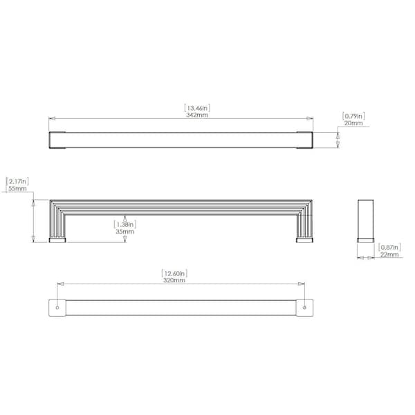 Richelieu 12 5/8 in (320 mm) Center-to-Center Champagne Bronze Transitional Drawer Pull - BP8788320CHBRZ