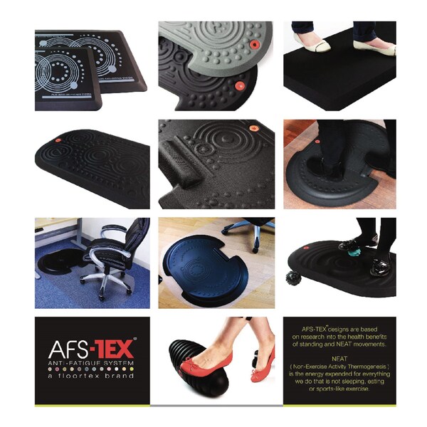 Floortex AFS-TEX Dynamic Foot Rest, 16 x 7 x 7, Midnight Black - FCDA0716BK
