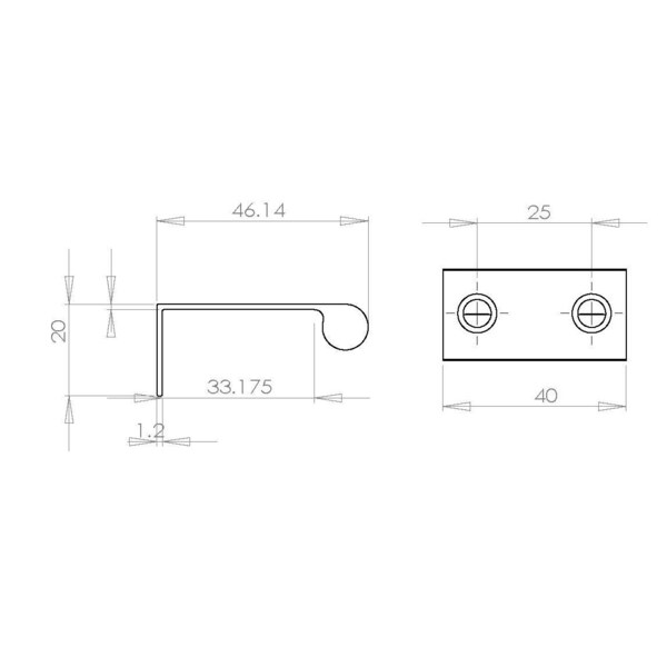 Richelieu 1 in (25 mm) Center-to-Center Satin Gold Contemporary Edge Cabinet Pull - BP969625166