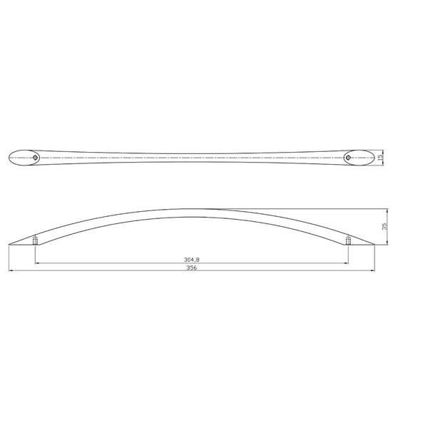Richelieu 12 in (305 mm) Center-to-Center Chrome Contemporary Drawer Pull - BP85820304140