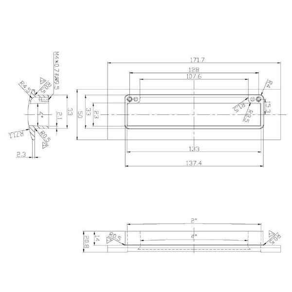 Richelieu 5-1/16 in. (128 mm) Center-to-Center Brushed Nickel Contemporary Recessed Pull - BP310075172195