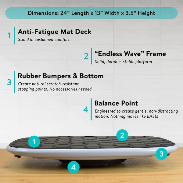 Uncaged Ergonomics Base Standing Desk Balance Board With Anti Fatigue Mat Office Wobble - BSE-M