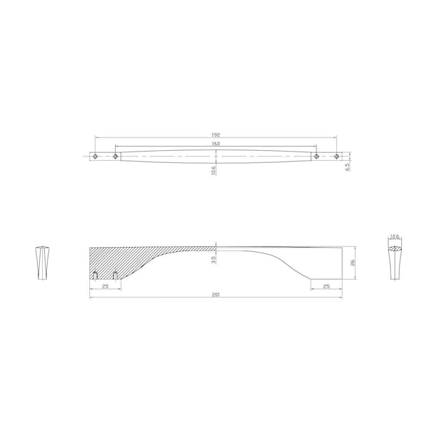 Richelieu Creston 6 5/16 in to 7 9/16 in (160 mm to 192 mm) Brushed Nickel Contemporary Cabinet Pull - BP9253192195