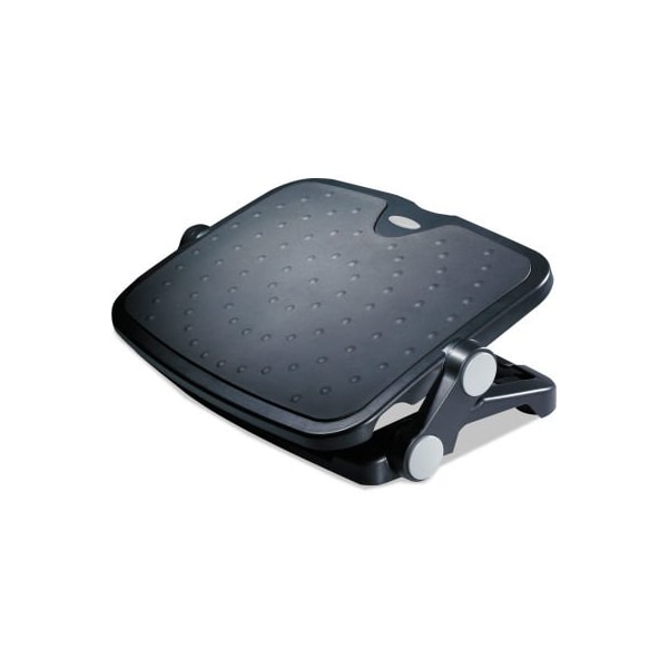 Alera Soft Cushioned Ergonomic Footrest, 14W X 19.63D X 3.75 To 7.5H, Black - FS112